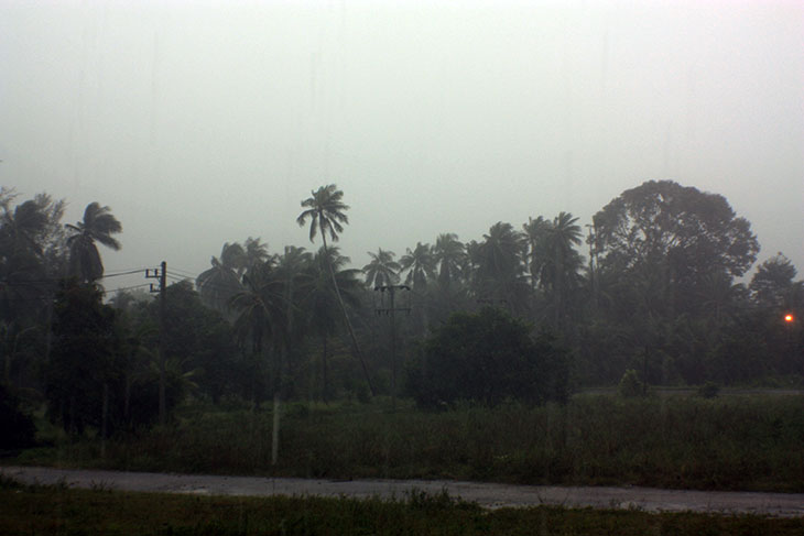 thailand, khanom, torrential rain